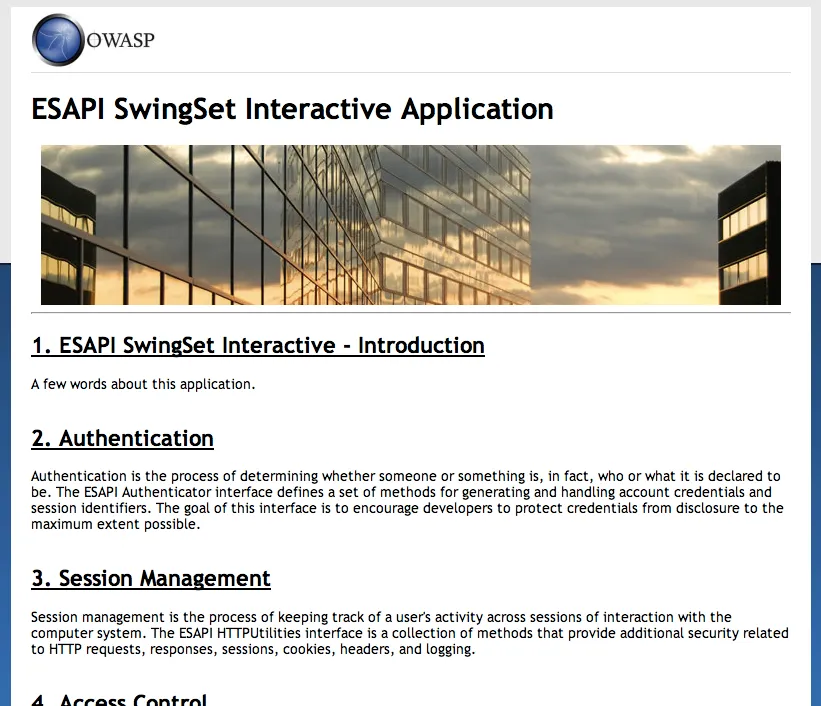 OWASP ESAPI Java SwingSet Interactive