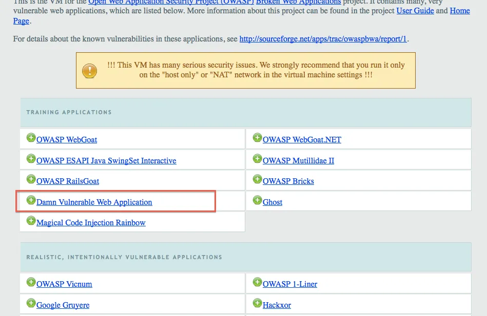 OWASP BWAトップページ