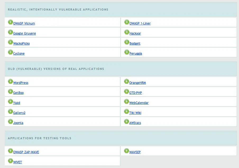 OWASP BWA トップページ2